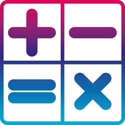 isolated calculator buttons gradient line style vector image