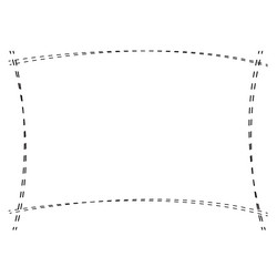 minimalist sketch frame curved and distorted vector image