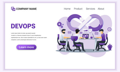modern flat design concept programmers at work vector image