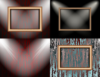 set of background with frames and spotlights vector image