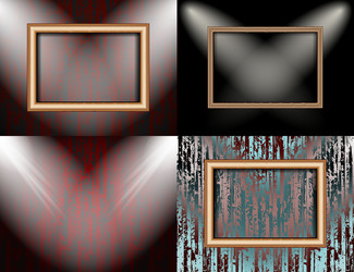 Set of background with frames and spotlights vector