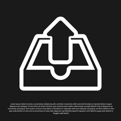black upload inbox icon isolated on vector image