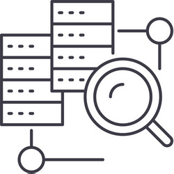 data query icon linear isolated vector image