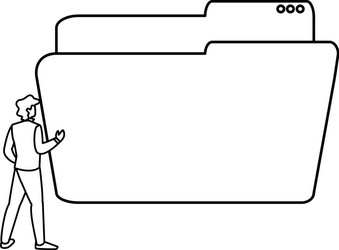 man using folder document vector image