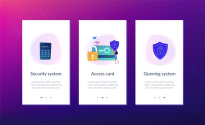 security access card app interface template vector image