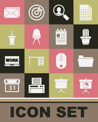set chalkboard with diagram document folder vector image