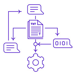 smart ai text generation processing icon design vector image