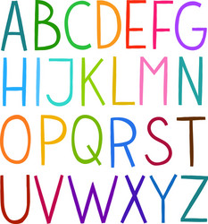 Colorful Hand-Drawn Alphabet Letter Set Vector Image