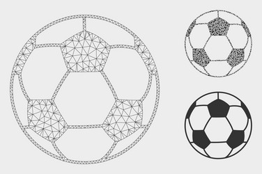 Football ball mesh wire frame model vector