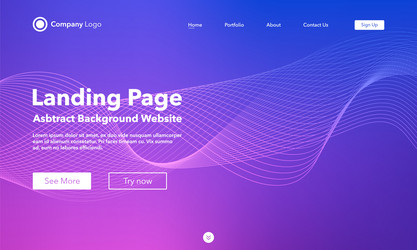 gradient abstract wave background landing page vector image