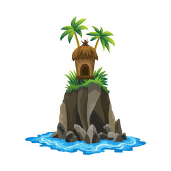 Tropical island coast with palm trees vector