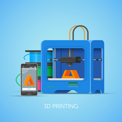 3d printing concept poster in flat style vector