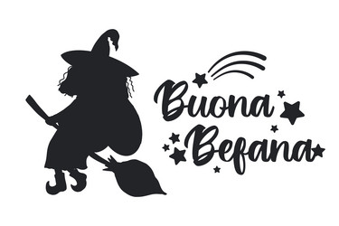 Buona befana - italian translation happy vector