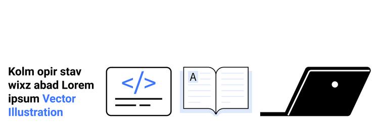 digital learning tools with code representation vector image