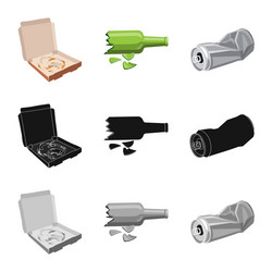 isolated object dump and sort icon set vector image