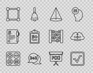 set line square root open book graph schedule vector image