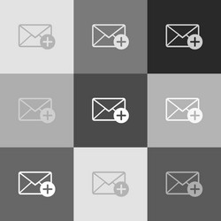 mail sign with add mark vector image