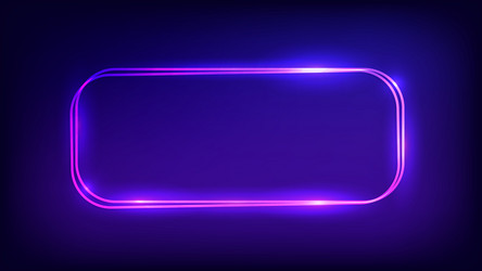 neon double rounded rectangular frame vector