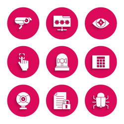 set flasher siren document and lock system bug vector image