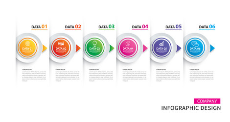 Timeline Data Circles - Workflow Chart vector image