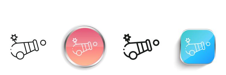 cannon icon thin linear regular and button style vector image