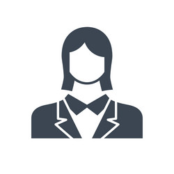 Employee woman glyph flat icon vector