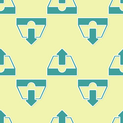 green upload inbox icon isolated seamless pattern vector image