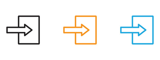 log in icon thin line set vector image
