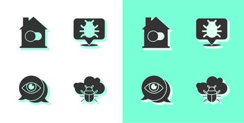 set system bug on a cloud smart home eye scan vector image