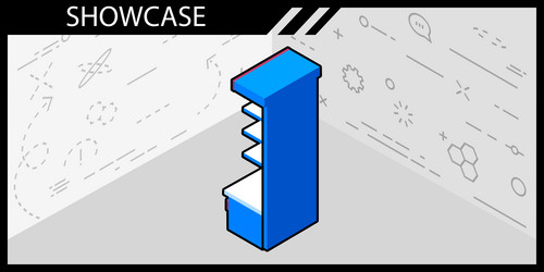 showcase isometric design icon web 3d colorful vector image