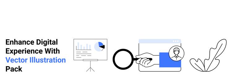 data analysis search and web elements with clean vector image