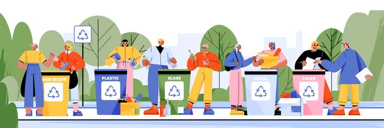 garbage separation waste sorting recycle concept vector image