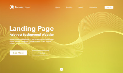gradient abstract wave background landing page vector image