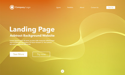 Gradient abstract wave background landing page vector