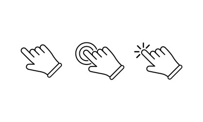 hand cursor clicks or mouse pointer icons vector image