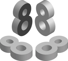 isometric number 8 template for creating logos vector image