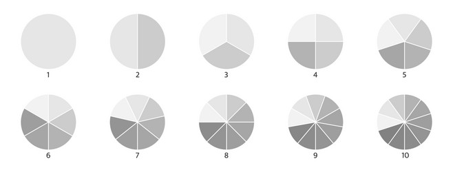 Pie Chart Icons - Segmented Circles vector image