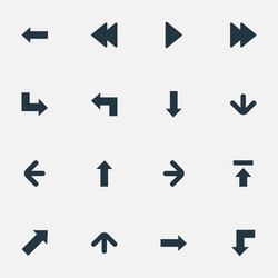 set of 16 simple pointer icons can be found vector image