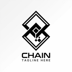 connetct two rectangular top down like block chain vector image