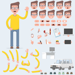 creating a young guy with lot of different views vector image