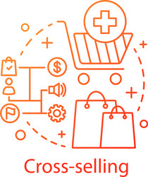 Cross-selling concept icon vector