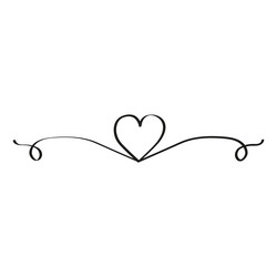 Heart lines symbol elegant decoration vector