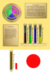 Infographic pie chart graph with scale vector