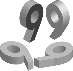 isometric number 9 template for creating logos vector image
