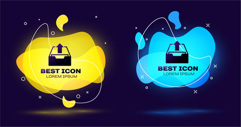 black upload inbox icon isolated extract files vector image