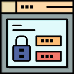 browser web lock code flat color icon banner vector image