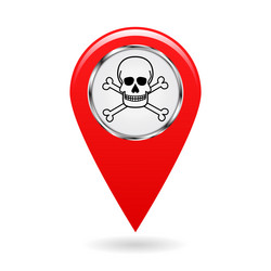 map pointer index of poisonous substances vector image