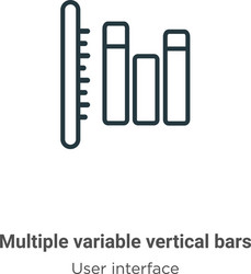 multiple variable vertical bars outline icon thin vector image