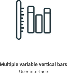 Multiple variable vertical bars outline icon thin vector