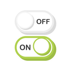 on and off toggle switch buttons modern 3d flat vector image